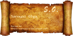 Sarnyai Olga névjegykártya